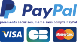 Options de paiement : Paypal, Visa, Carte Bleue, Mastercard