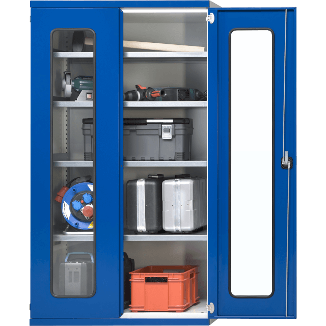 SLIDER ARML Armoire charge lourde à 2 portes vitrées et 4 étagères
