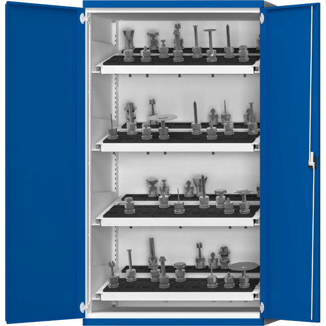 SLIDER ARML Armoire charge lourde à 2 portes, 4 étagères avec rails support pour outils coupants