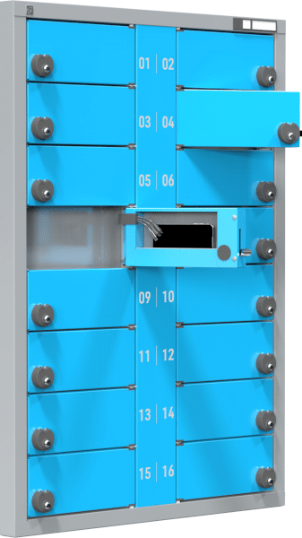 PCZ Casiers bleu de rangement (et de recharge) pour mobile et smartphone