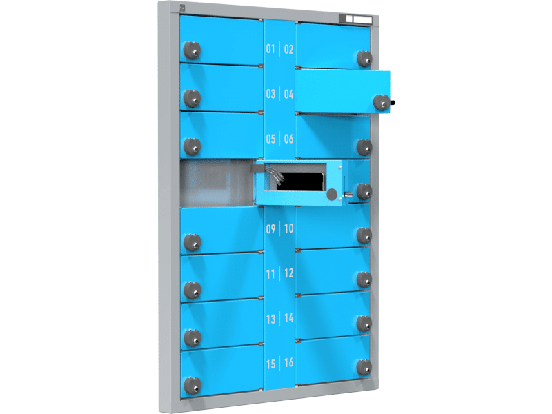 PCZ Casiers bleu de rangement (et de recharge) pour mobile et smartphone