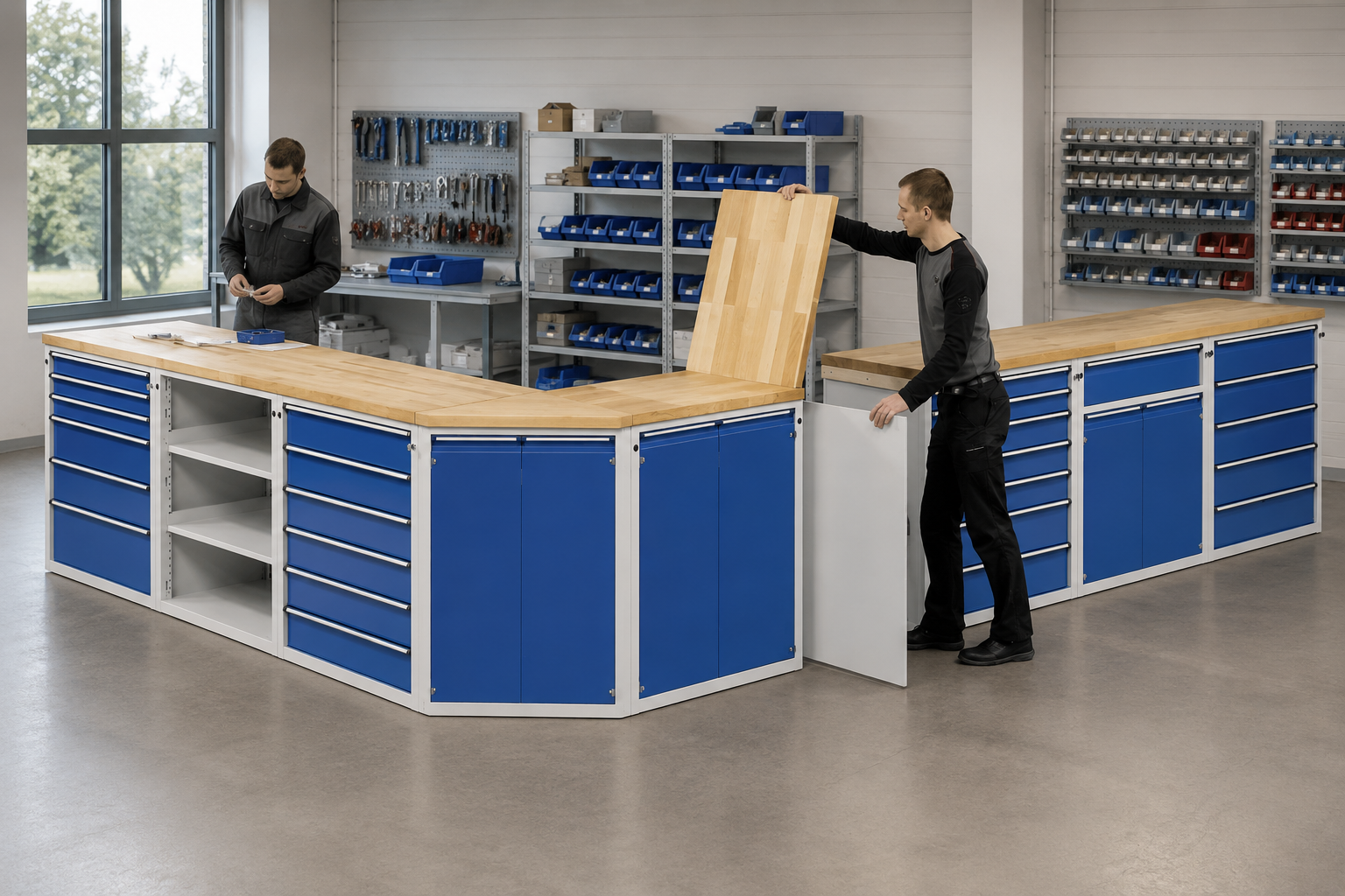 armoire à tiroirs avec comptoir de distribution