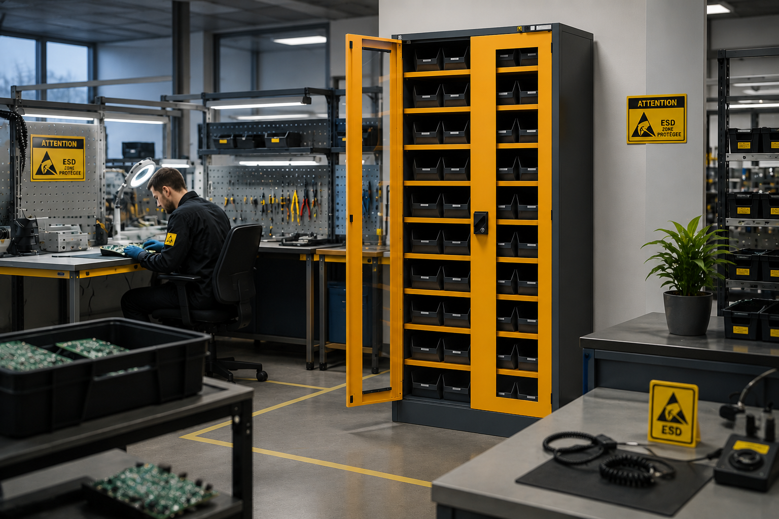 armoires esd atelier électronique
