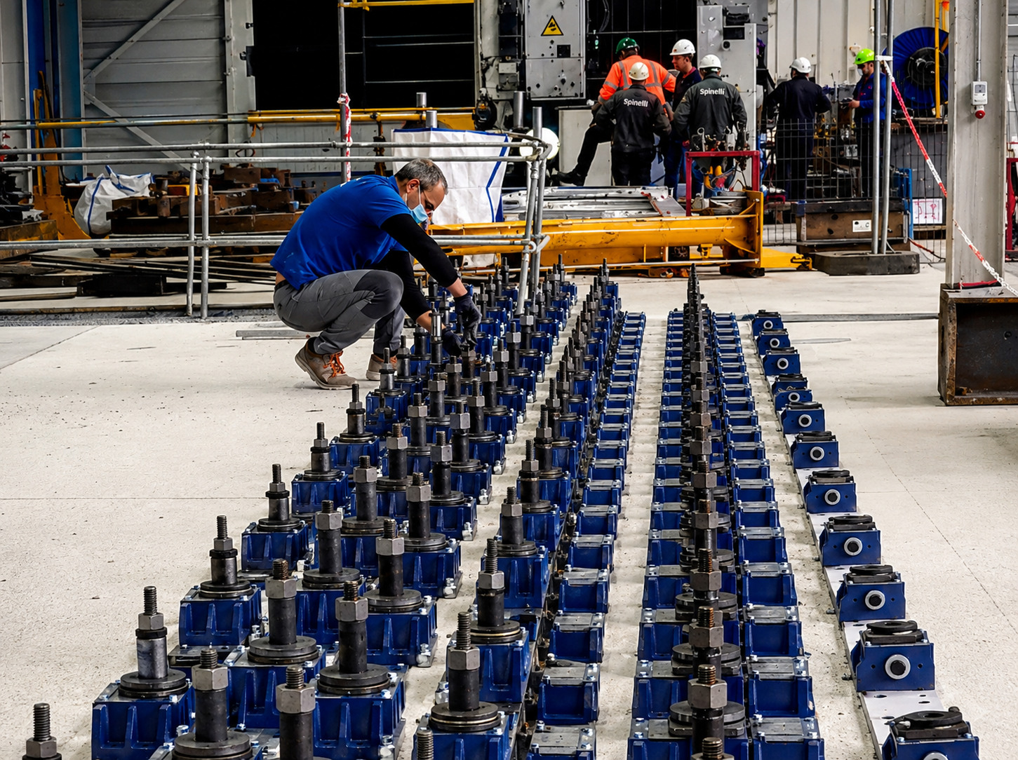 Implantation cales de nivellement Spinelli pour machine-outils
