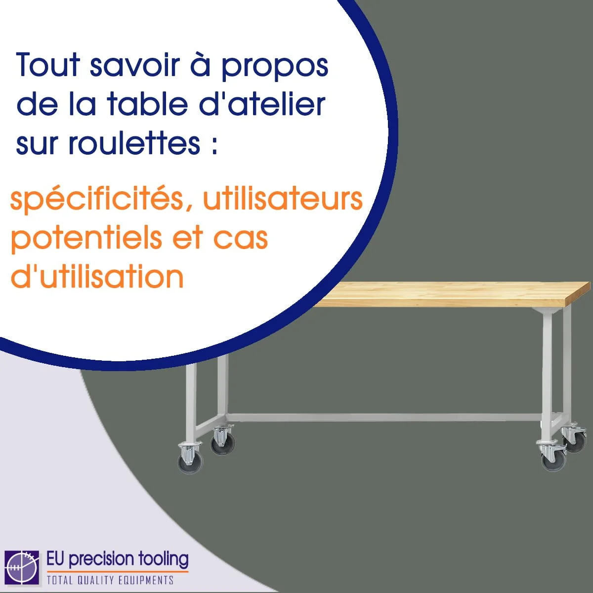 table d’atelier sur roulettes